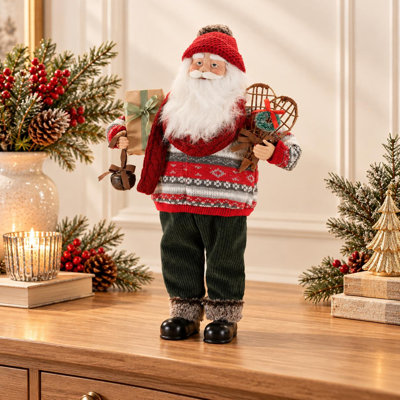 Figurine de père Noël 19 "rouge, blanc et noir