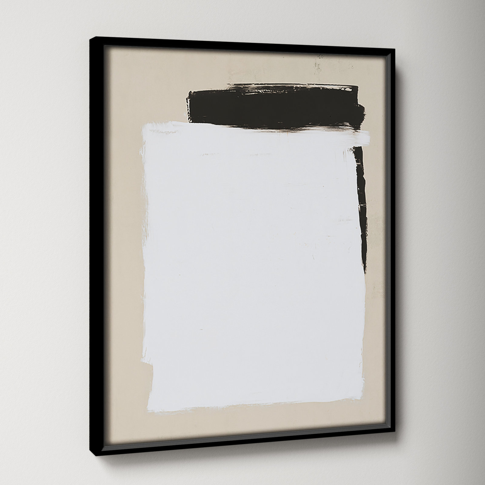 Two Mirrors, 29.5" H x 23.5" W, Framed Canvas, Black