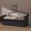 Lit de jour simple avec lit gigogne, lit de jour avec 2 tiroirs de rangement, canapé-lit en bois avec dossier capitonné à boutons pour le salon-317110651