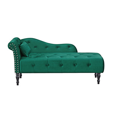 Chaise longue capitonnée à boutons avec coussin