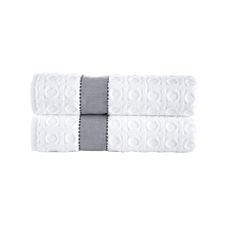 Turkish Cotton Plush Jacquard Bath Sheet, White