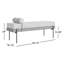 Colburne 55.0L X 18.0W X 24.0H Cream Fabric W/Brown Wood Bench