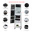 Armoire à bijoux avec miroir, armoire à bijoux avec lumière DEL, blanc