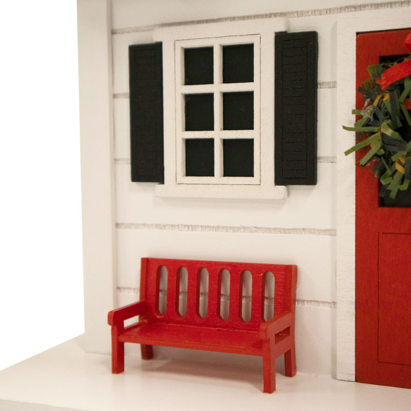 Holiday Offerings Ski House w/LED Lights 10 H x 10 W x 8 D Birdhouse