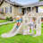 6 in 1 Toddlers Slide and Swing Set, Kids Slides w/Climber, Storage, Basketball Hoop, Ball, Suction Cup Reinforced-99010390