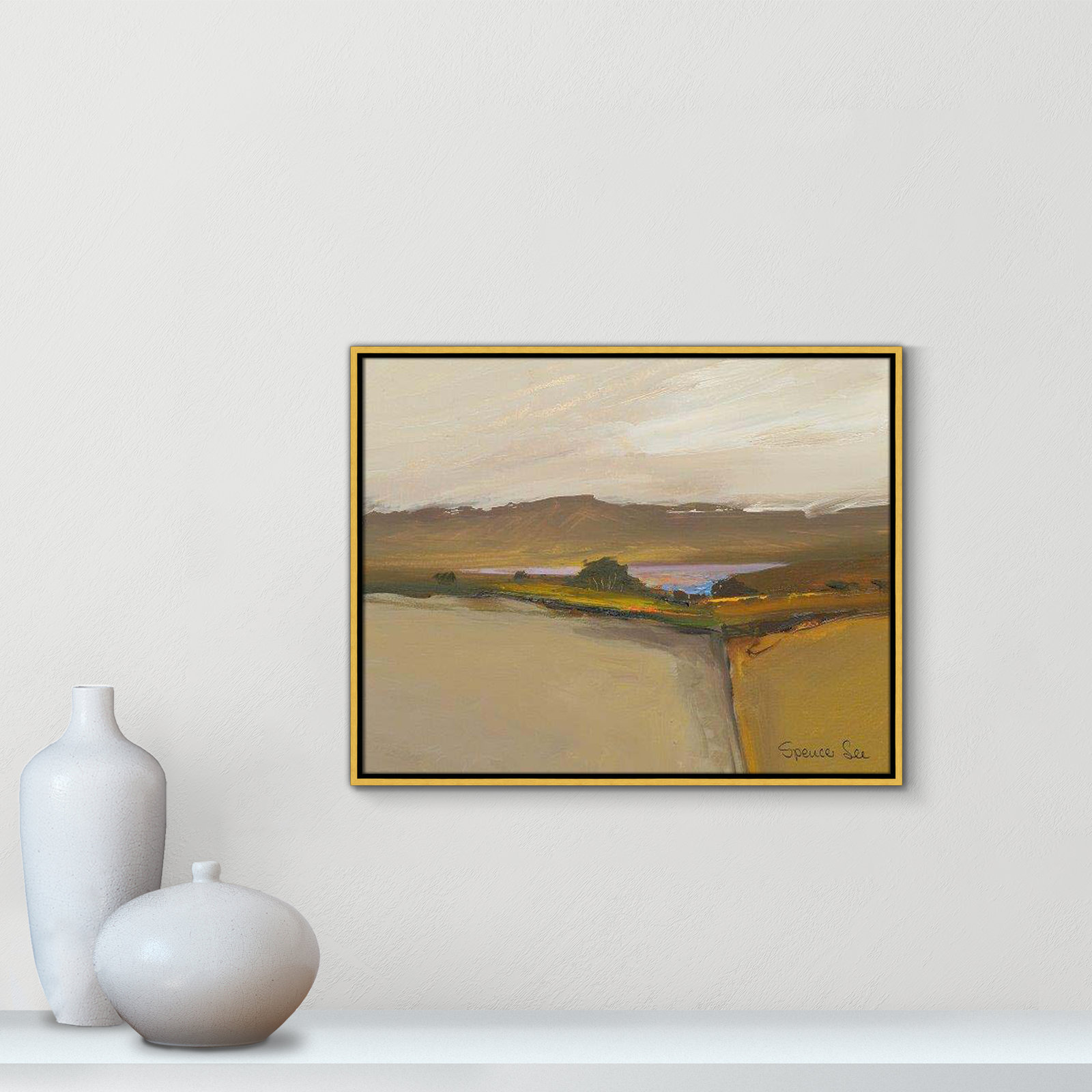 Mack "Heaven and Earth IV" Print, 23.5'' H x 29.5'' W x 2'' D, Gold Framed