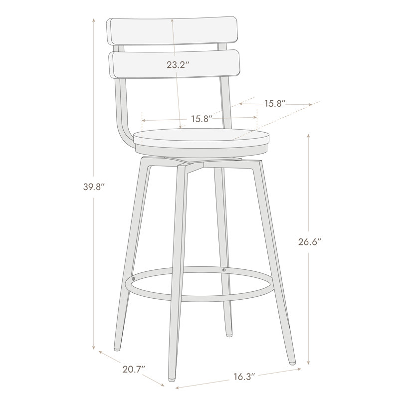 Shamir Swivel Counter Stool, 2
