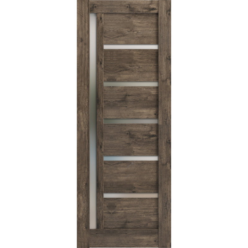 Porte standard lambrissée Quadro, Chêne cognac, 32 po x 80 po