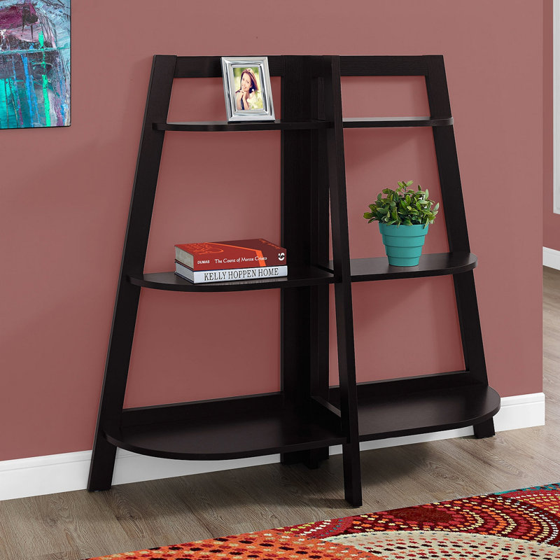 Bibliothèque étagère à 3 niveaux 48 "h chambre à coucher contemporaine moderne, Espresso