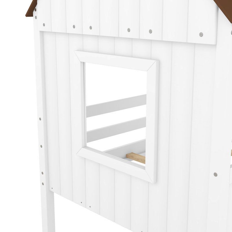Lit simple mezzanine bas - Fenêtres latérales pour la maison de rêve avec un choix de sommeil amusant et serein