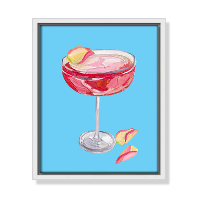Sparkling Rose Gin Cocktail Print by Straker