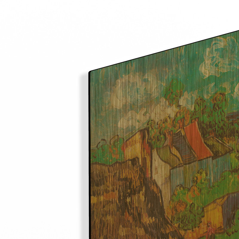 «House At Auvers» par Vincent Van Gogh, art mural en métal doré, 16 po x 24 po, 16 po x 24 po