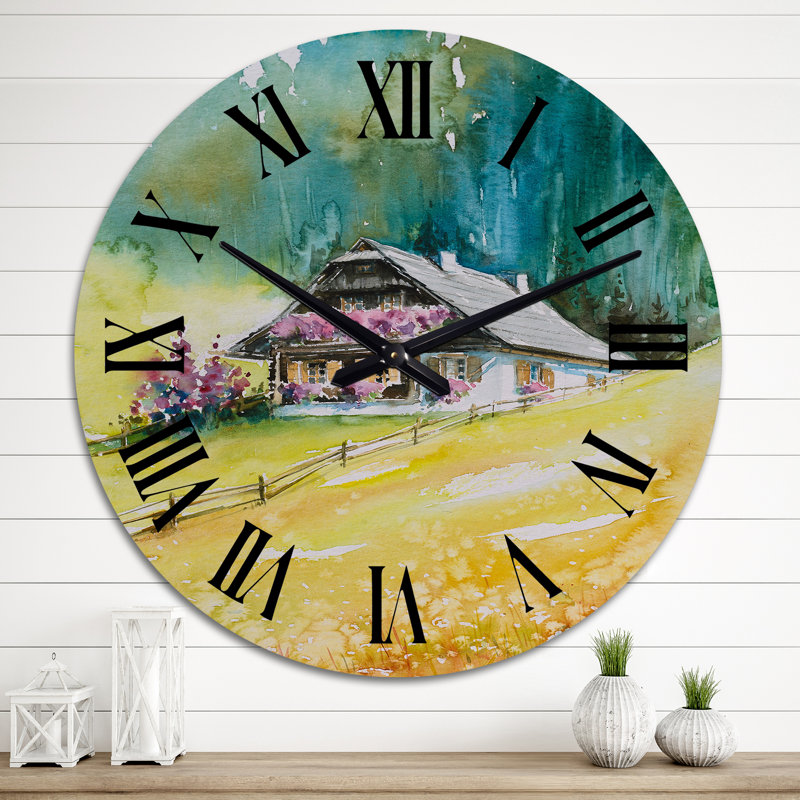 Horloge murale Alpine House On Green Mountains - Cabin & Lodge, Grand