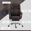 Fauteuil de bureau massant brun chaud avec inclinaison réglable, revêtement en cuir PU, repose-pieds et télécommande