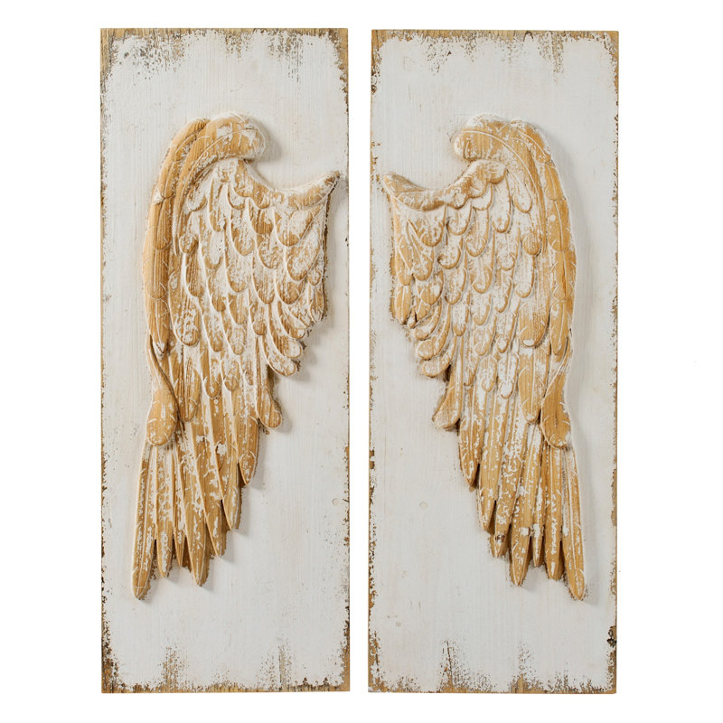 Set Of 2 Wing Wall Panels, Rectangle Hanging Wall Art