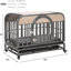 Pavillon pour chien de 46 po de hauteur - structure solide, plateaux amovibles, roues stables, tapis de repos chaud, revêtement de cabane robuste, convient aux chiens
