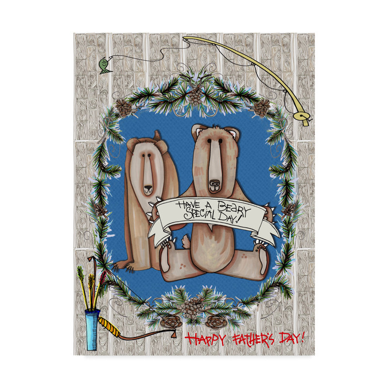 Beary Special Fathers Day On Canvas by Cyndi Lou Print