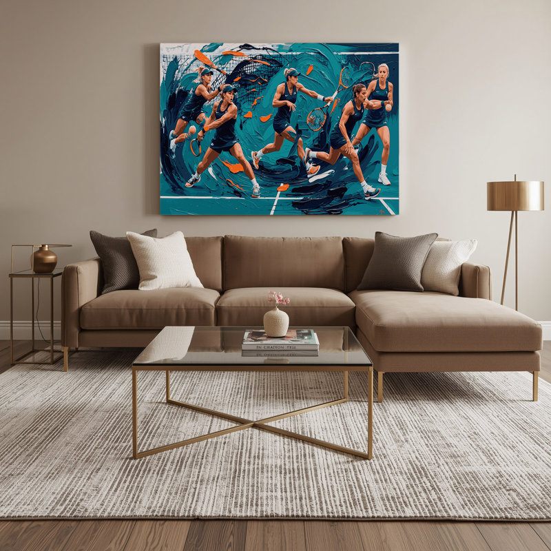 Sports sur toile, tennis bleu, art mural, H 11 po x l 14 po