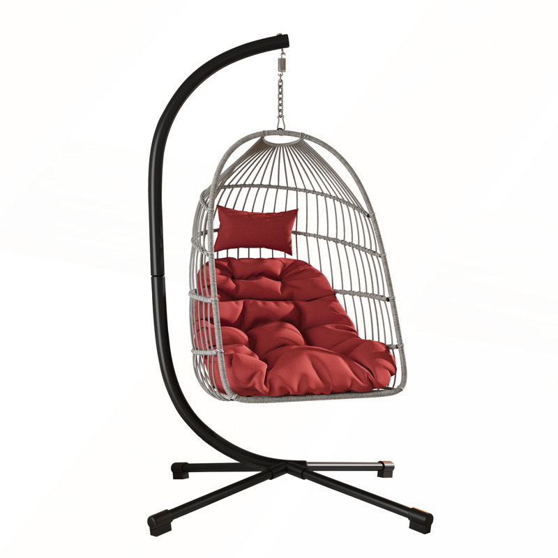 Fauteuil à œufs d'extérieur avec support, parfait pour la détente et le patio élégant