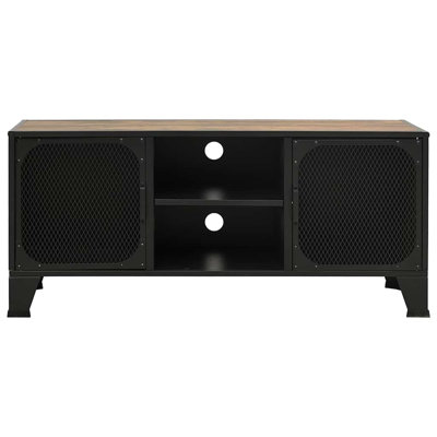 Meuble télé avec meuble télé en bois aggloméré brun rustique et grand meuble télé avec rangement