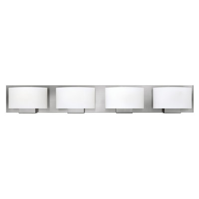 Mila 4-Light Modern Bath Vanity Fixture with Etched Opal Shades