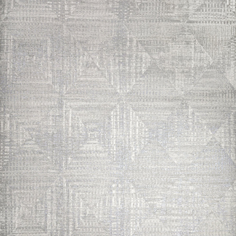 Chelchowska Pepper Collection Sheen Finish Geometric Diamond Raffia 10.05m x 53cm Wallpaper Roll, Silver