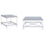 Ensemble de tables contemporaines deux pièces en chrome avec dessus en verre miroitant