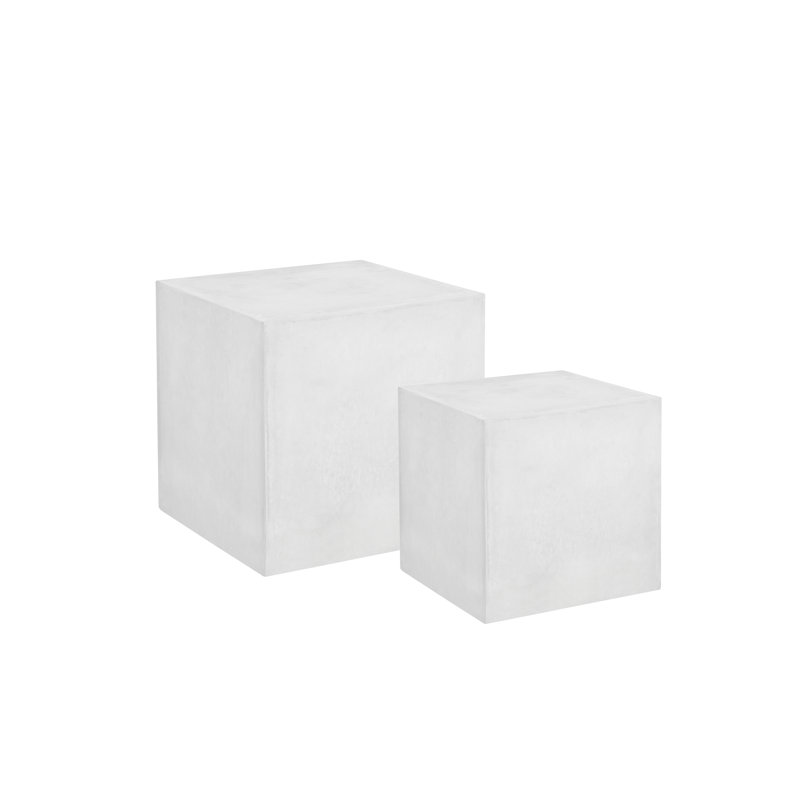 Arcadia 20'' Concrete Outdoor Side Table, Ivory