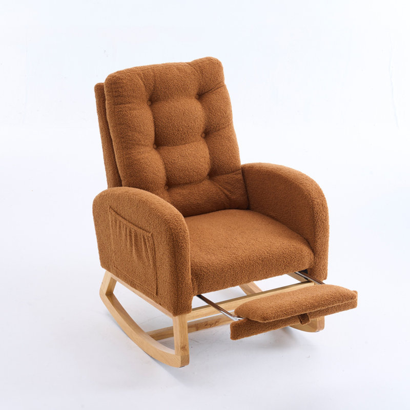 Fauteuil d'appoint avec repose-pieds Accent, Caramel Teddy