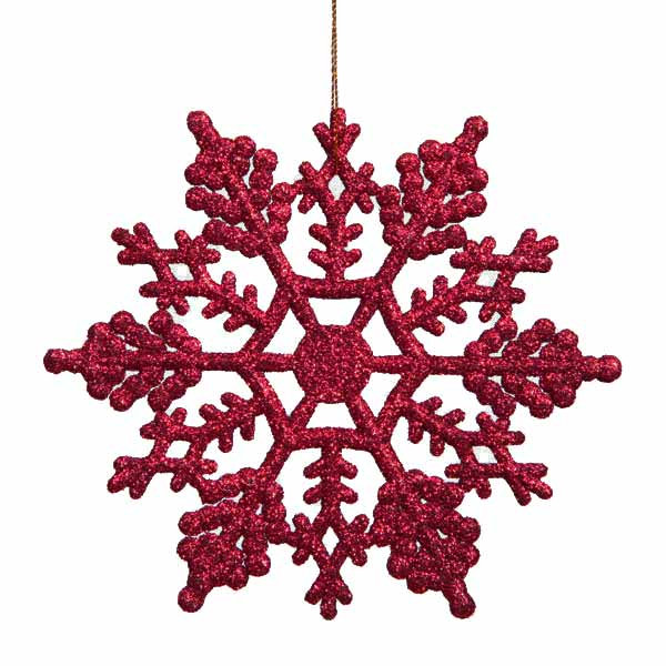 Ornement de Noël flocon de neige, Rouge canneberge