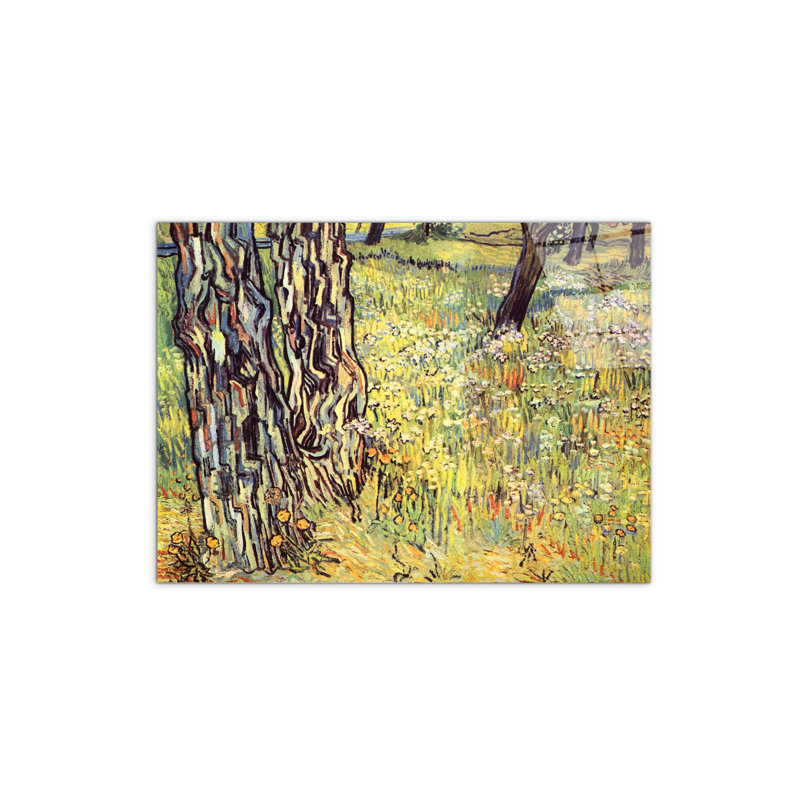 Tree trunks by Van Gogh Vincent 57cm H X 76cm W CrystalArt Material Acrylic Glass Effect, Frameless Panel Lightweight Ready to Hang