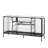 59'' Lighted China Cabinet with 4 Reeded Glass Doors