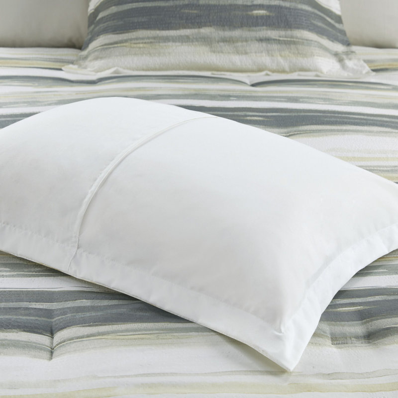 Yellow and Gray Reversible Microfiber Comforter Set, Full