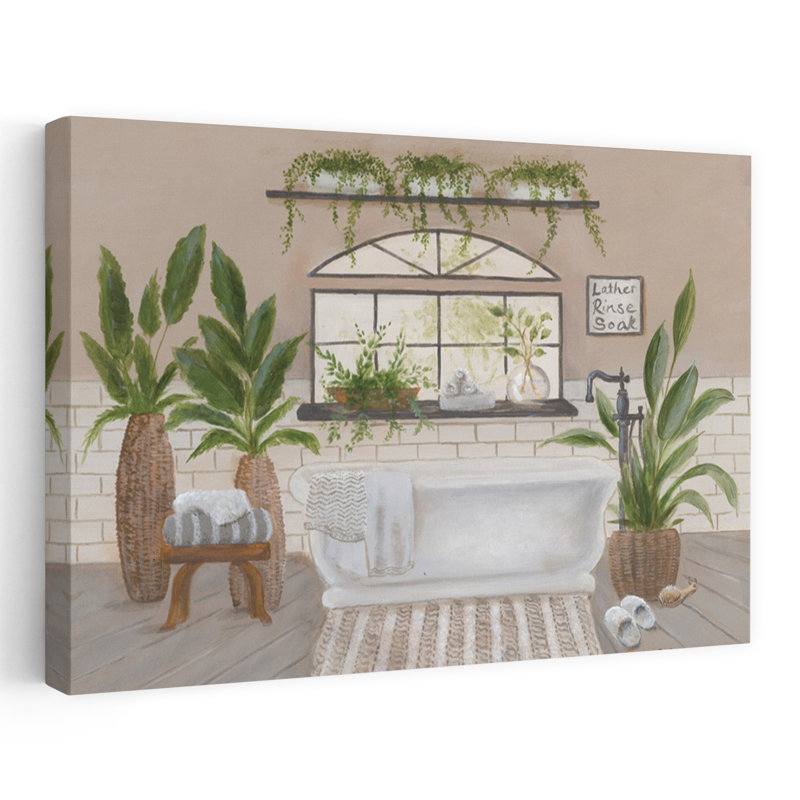 Farmhouse Bath I, art contemporain, H 16 po x l 24 po