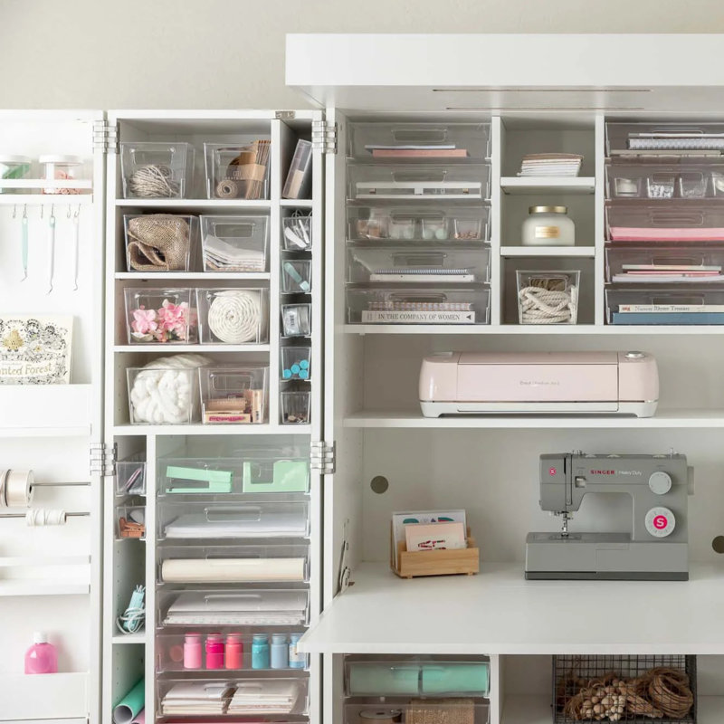 Armoire de rangement DreamBox - Espace de travail et de rangement tout-en-un, Blanc