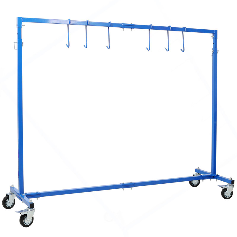 Séchoir à peinture à hauteur réglable, support de peinture mobile pour carrosseries avec 6 crochets de suspension