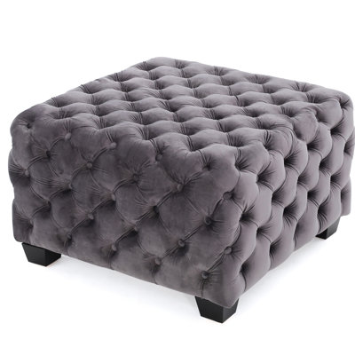 Grey With Button- Velvet, Modern Aesthetic, 28.83" Width X Depth 18.02" Height Style Velvet Element, W D H
