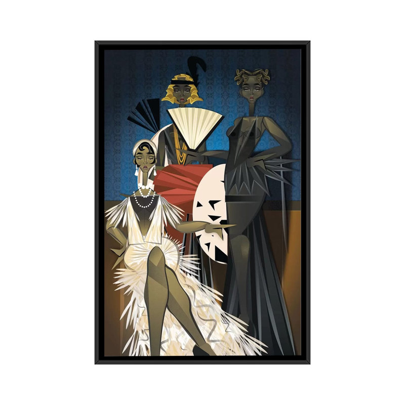 « Harlem nights » par Jaleelcampbell-impression, H 40 po x l 26 po x P 1,5 po, Toile avec cadre noir