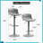 Modern Gray PU Leather Bar Stools Set of 2 with Swivel, Height Adjustment, and Ergonomic Back-1352299259