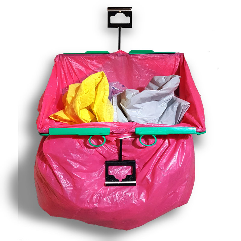Porte-sac poubelle, H 1,35 po x l 16 po x P 10 po, Vert
