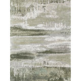 Hand Knotted Area Rug in Beige And Green