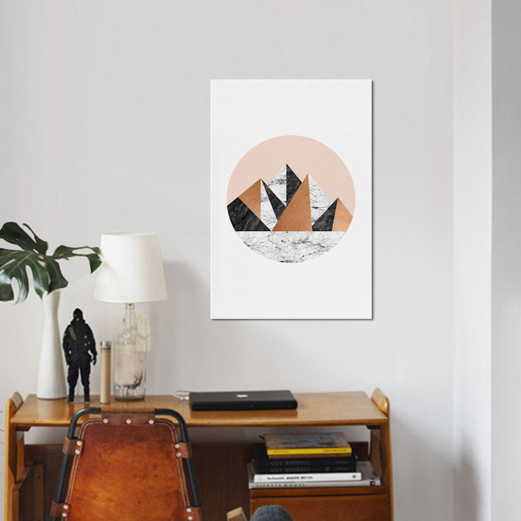 «Geo Landscape Circle», impression sur toile, H 40 po x l 26 po x P 1,5 po, Toile tendue, Pas de tapis