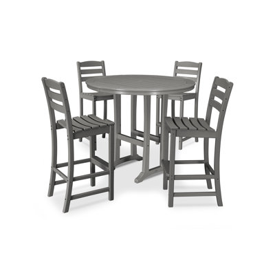 POLYWOOD La Casa Café 5-Piece Side Chair Bar Dining Set