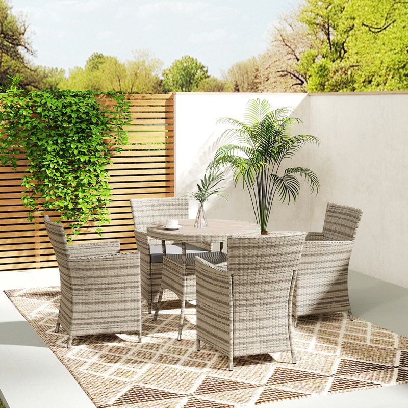 Round 5 - Piece 4 - Person 35.4Cm L Outdoor Table Set