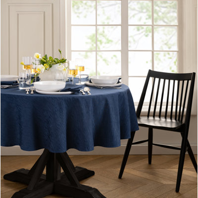 Brosh Solid Texture Water and Stain Resistant Round Polyester Tablecloth