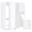 Lit rotatif blanc simple avec bibliothèque, armoire supérieure pour le rangement de la literie, bureau coulissant et zones polyvalentes latérales adaptées