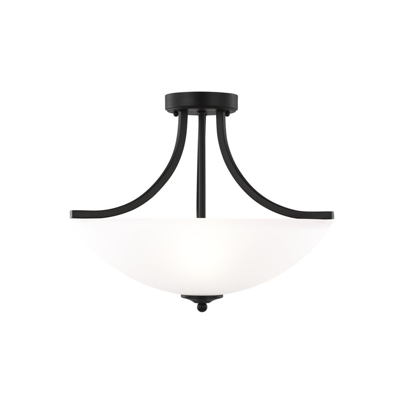 Geary Medium Three Light Semi-Flush Convertible Pendant from Generation Lighting , Midnight Black