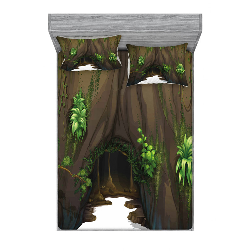 Ensemble de draps Tree Cave, Ensemble de draps pour lit double avec un drap-hou