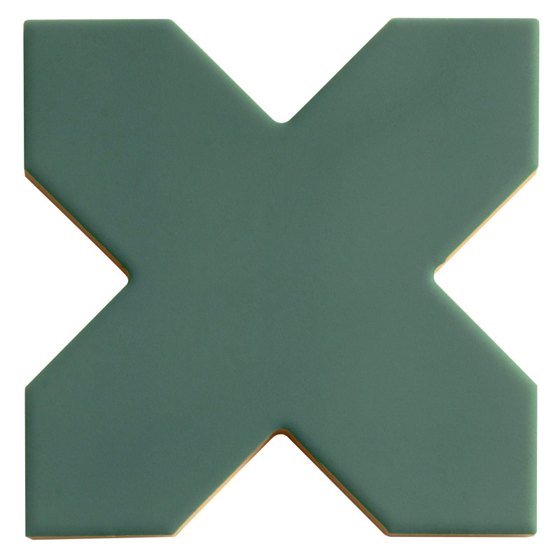 Seville Pure White 7 in. Star with Sage Green 5 in. Cross Matte Porcelain Wall and Floor Tile (10.62 sq ft/case) - 68 Pack