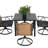 5 Piece Patio Dining Set For 4,Outdoor Wicker Furniture Set For Backyard Garden Deck Poolside With 4 Cushions Swivel Rocker Chairs,Steel Table Top, Removable Cushions